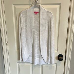 Lilly Pulitzer Women's White Open Front Sweater